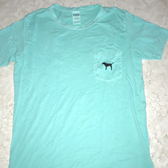 PINK Victoria's Secret Tops - VS Pink Teal Campus Tee